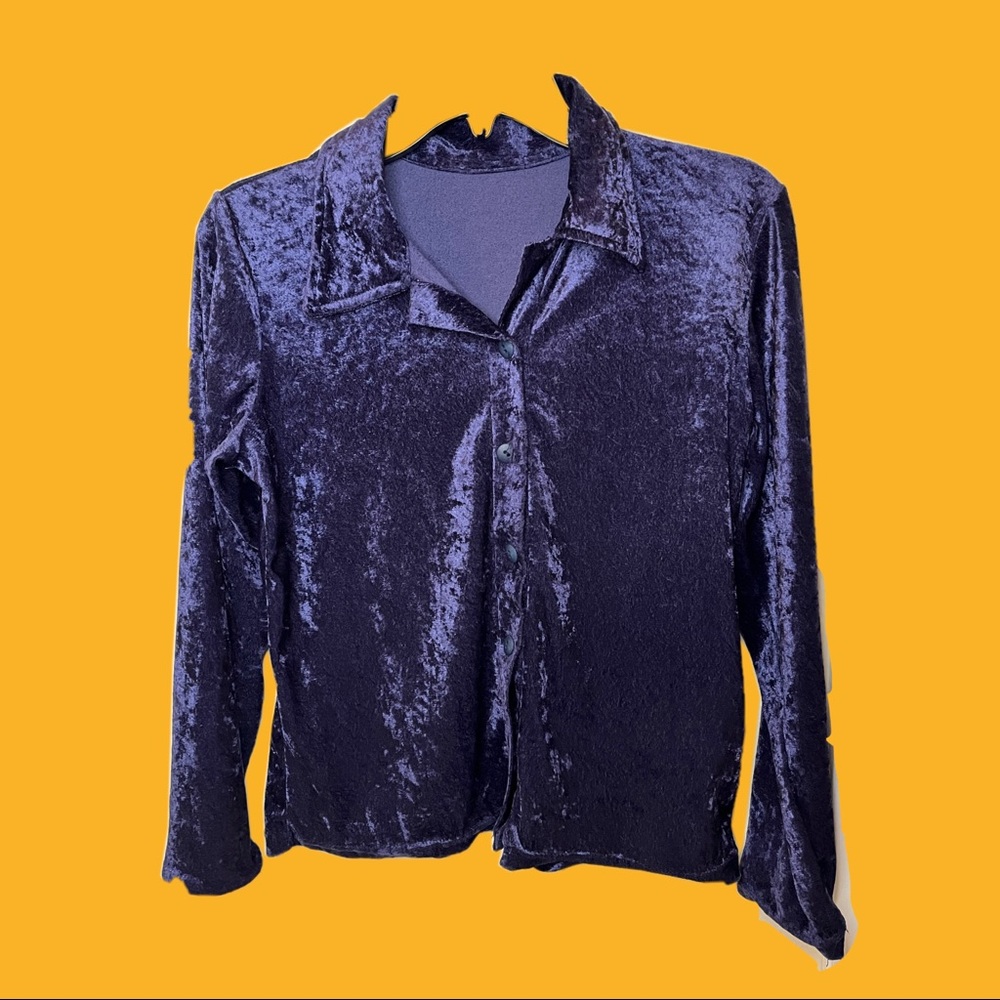 90s velvet button up